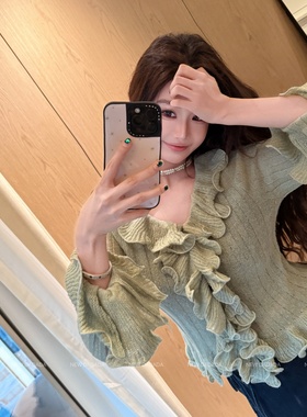 利达 NEW DADADA【糯糯荷叶】休闲百搭时尚针织毛衣CPM4612