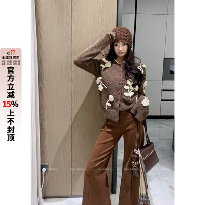 利达 NEW DADADA【驿寄梅花】时尚百搭气质开衫毛织上衣DPM2559