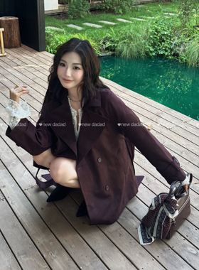 利达 NEW DADADA【微光】黄色外套女长袖绑带设计感宽松显瘦上衣