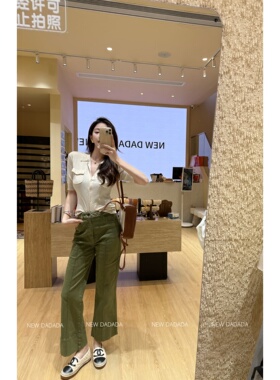 利达 NEW DADADA【复古军绿调】时尚休闲设计感休闲裤CDM6532