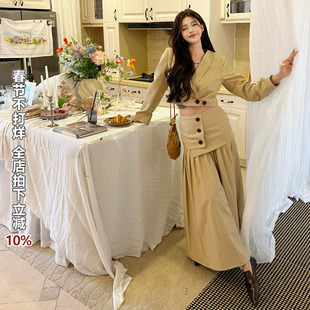 利达NEWDADAD法式复古高级感两件套装女春夏短外套半身裙搭配一套