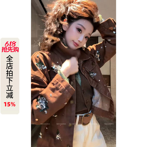 新款牛仔短外套女时髦洋气小个子