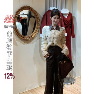 独特别致外套外套TDK2075 钩花针织开衫 利达NEWDADA法式 小香风短款