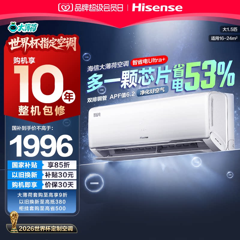 海信大薄荷智省电Ultra挂大1.5匹图片