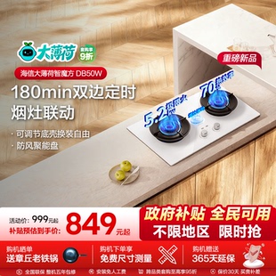 海信大薄荷系列双炉天燃气灶具台嵌入两用式以旧换新DB50W白色