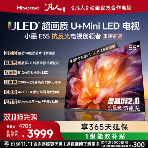 海信小墨E5S55吋U+MiniLED电视