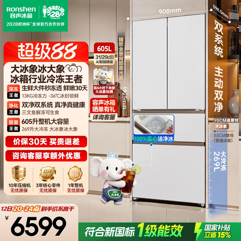 容声大冰象605冰箱行业冷冻王者图片