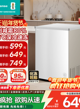 海信100/145/200L冰柜冷藏冷冻家两用小型大容量一级能效卧式冰箱