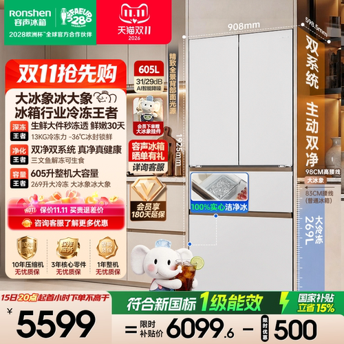 容声大冰象605冰箱行业冷冻王者