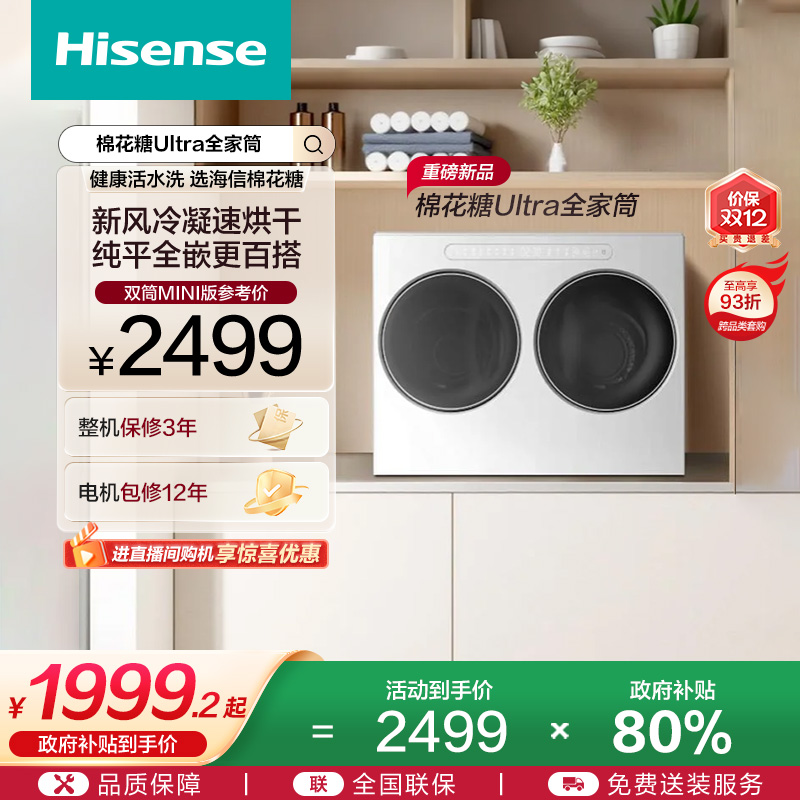 海信双筒迷你分区洗烘一体洗衣机