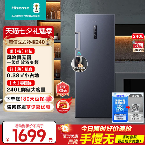 海信立式冰柜家用小冰箱