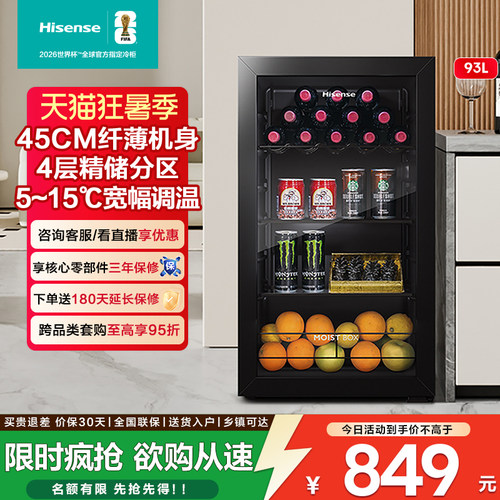 海信93L立式冰柜冰吧家用小冰箱