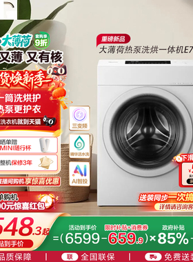 海信大薄荷13KG大容量滚筒洗衣机全自动家用热泵式洗烘一体机E7Q