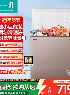 海信145L冰柜家用小型冷冻柜大容量省电冷柜商用保鲜冷藏囤货冰箱