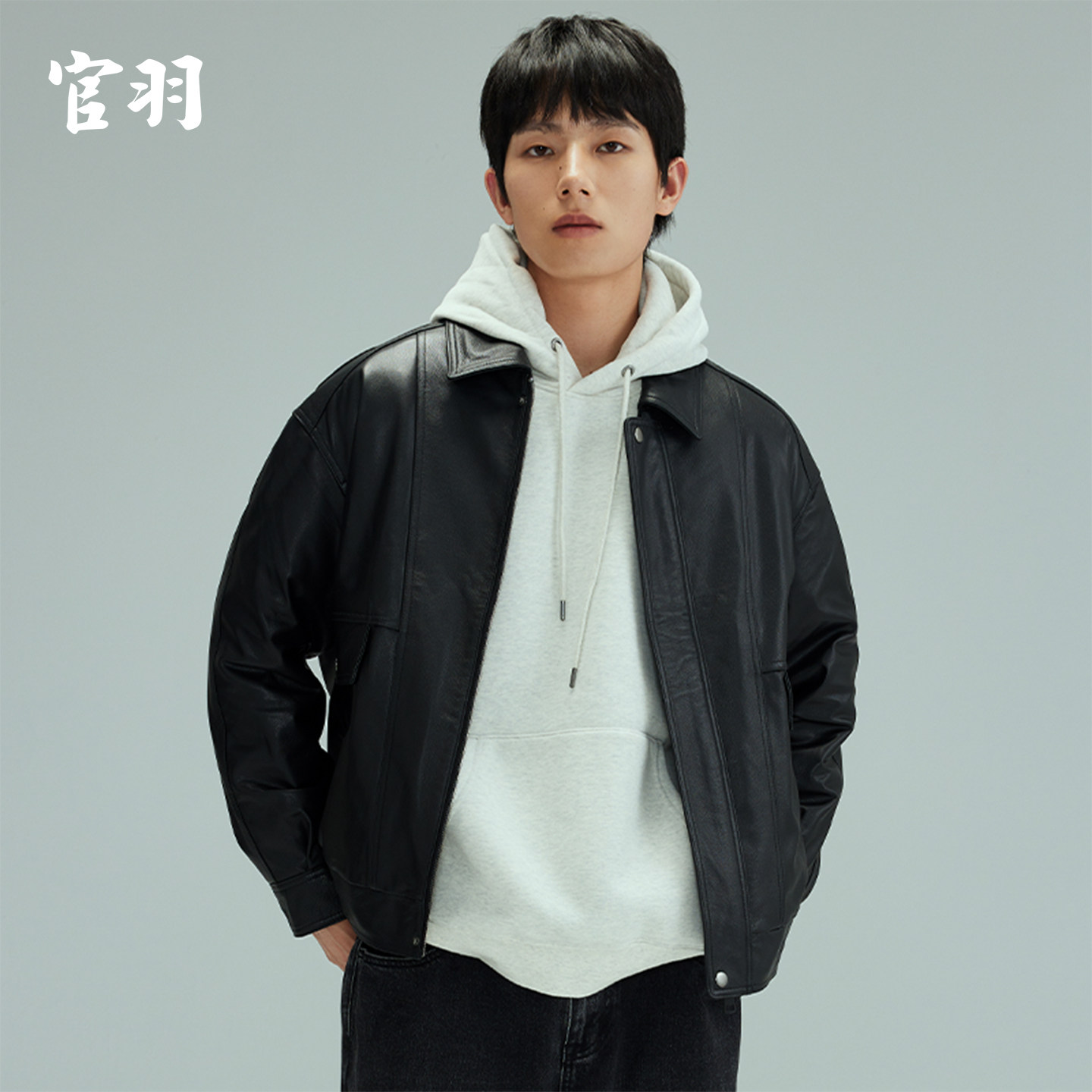 皮衣男真皮头层牛皮翻领羽绒服保暖时尚痞帅短款新款外套真皮夹克