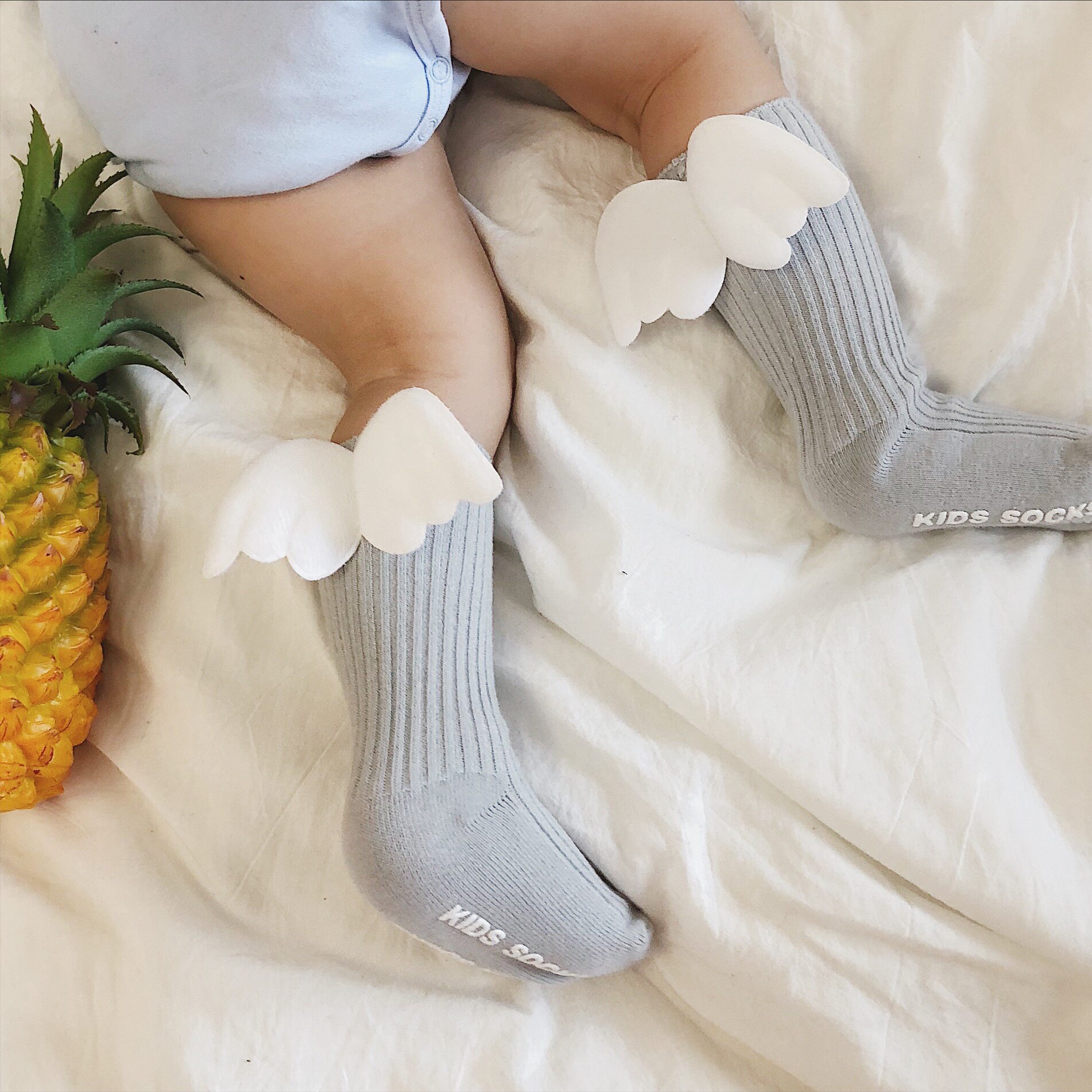 ins Infants Children's clothing the republic of korea lovely men and women baby Solid wing Sweet Versatile white High Socksin the Children/Baby/Family fitted , Children's socks( 0-16 Years)  category - from Buy2taobao.com to provide professional Taobao agent buy service