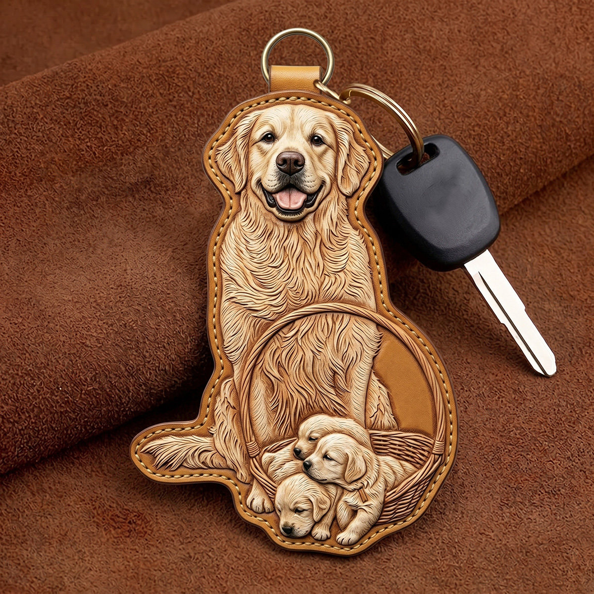 金毛犬宠物特殊纪念品高档PU皮