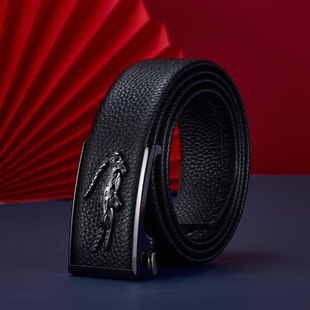 自动扣头层牛皮腰带商务百搭内扣裤 真皮内穿式 腰带潮 皮带男士 新款