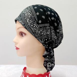 透气 薄款 日式 厨师帽海盗三角小帽遮白发头巾帽光头帽包头帽子夏季