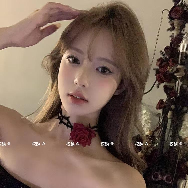 暗夜红玫瑰荆棘女2025新款choker