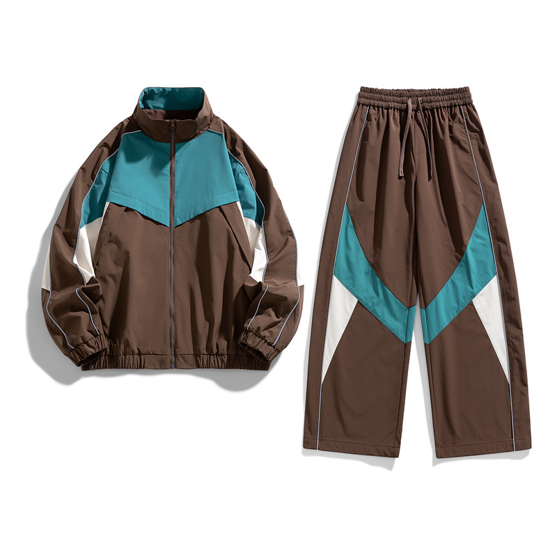 NASACOOP夹克外套休闲裤套装男士2026新款冬季立领撞色时尚两件套,男装,时尚套装,淘宝优惠券,粉丝福利购,淘宝优惠卷