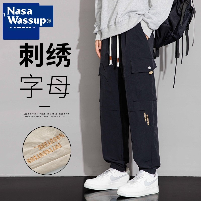多口袋潮流束脚百搭长裤冲锋休闲短裤运动工装裤子春秋款加绒沙滩