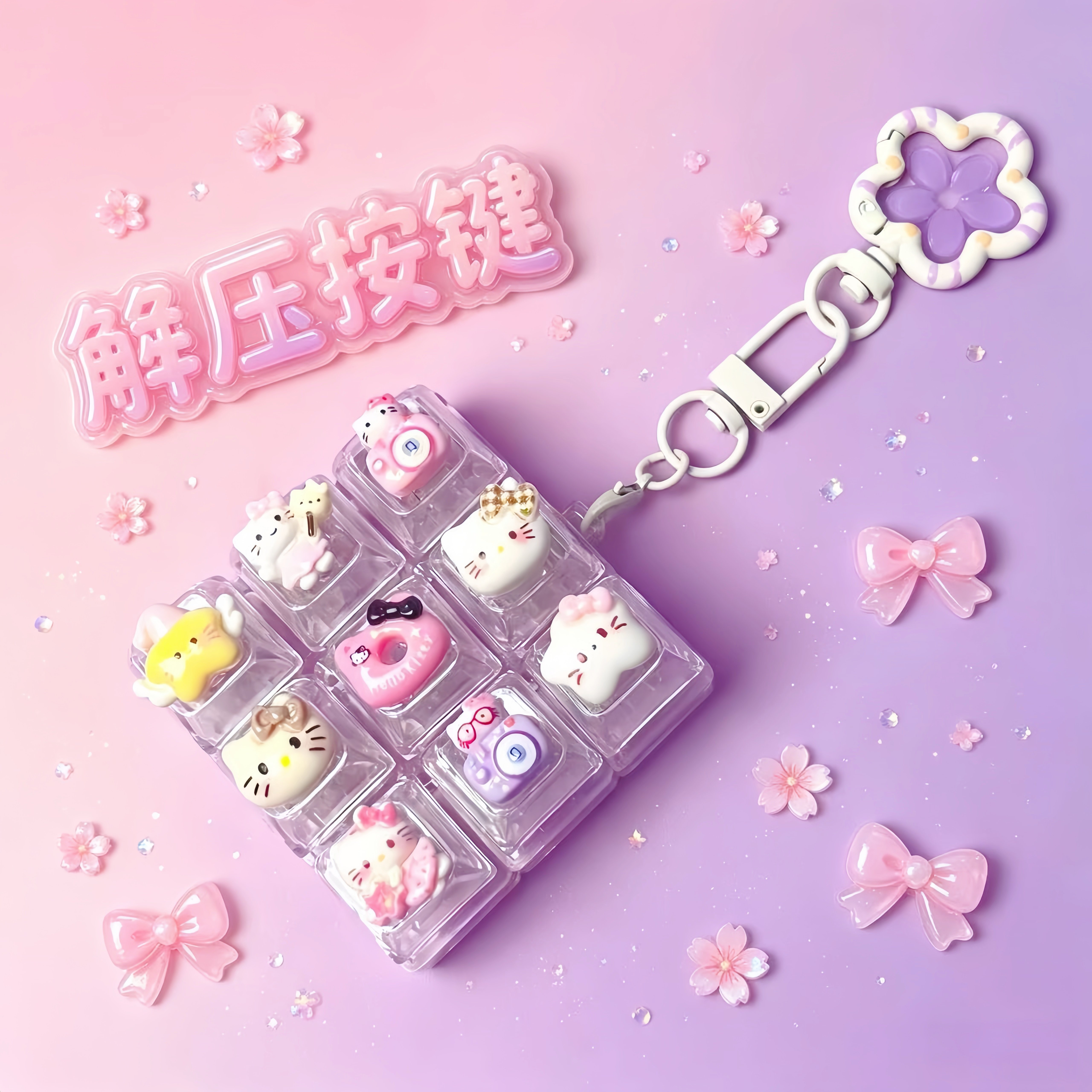 DIY字母图案解压机械键盘挂件图片