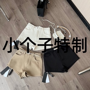 黑色高腰西装短裤女小个子夏季短款卡其色白色直筒秋季热裤xs裤子