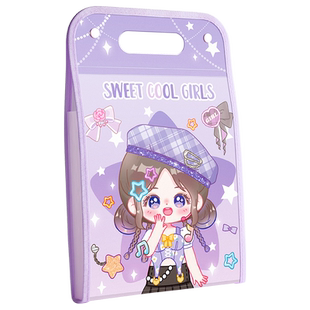 A4文件夹试卷袋多层大容量小学生专用手提资料册手拎式风琴包卡通卷子收纳袋初高中生书夹子科目分类整理神器