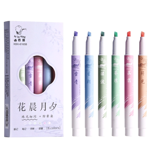 高颜值细闪荧光笔闪光标记笔学生用记号做笔记专用手账笔萤光笔划重点儿童莹光彩色笔划线珠光柔色护眼萤光笔