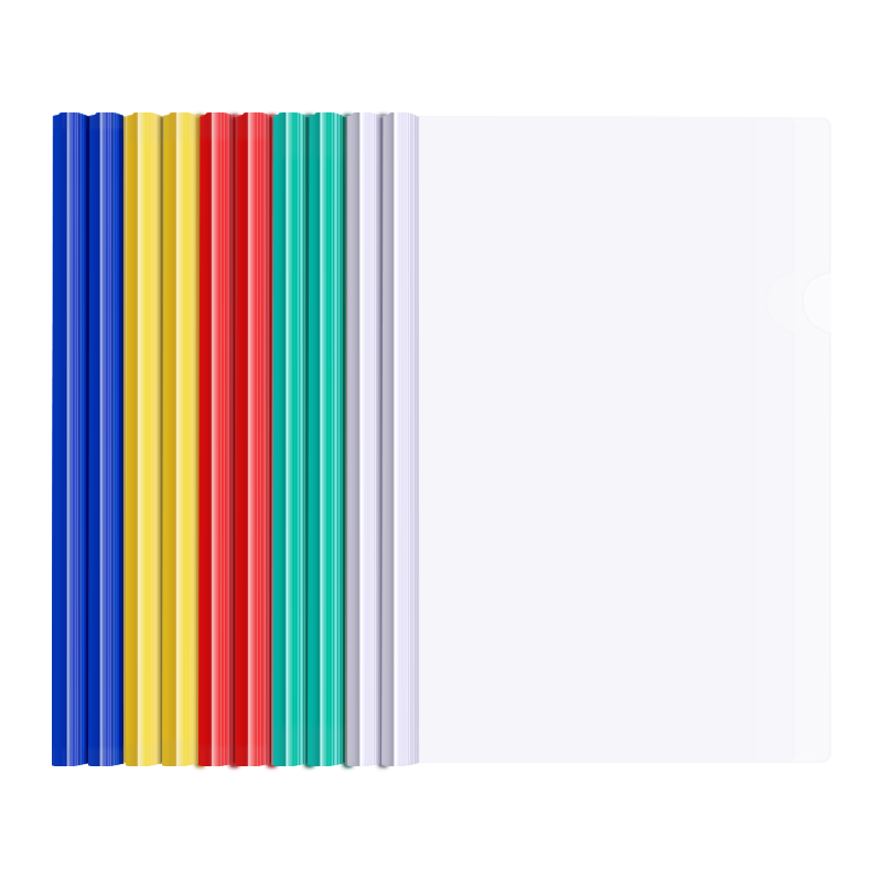 加厚a4抽杆夹文件夹透明插页拉杆夹大容量学生专用活页书本夹包书皮试卷收纳整理三角杆固定档案资料册办公用