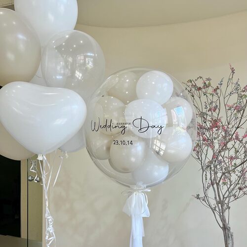ins婚礼领证球中球及简飘空气球