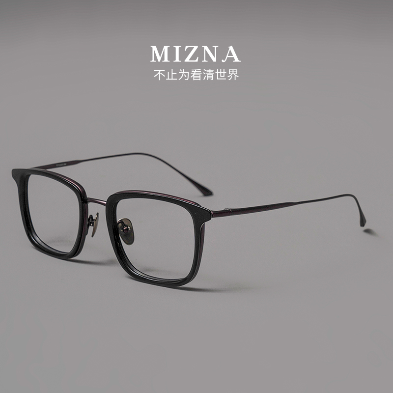 硬派孤品！日本超轻纯钛商务方框可配度数成品男近视护目眼镜框架