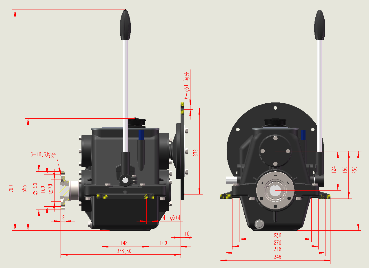定制包邮到家16型船用齿轮箱06波牙变速减速机离合器倒正锚机前进