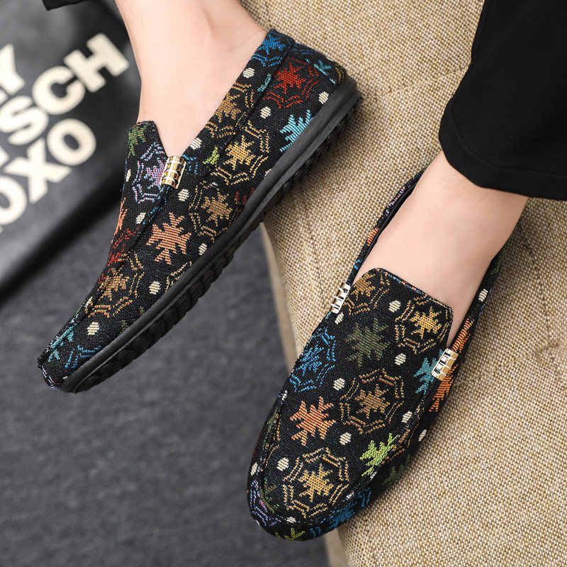 帆布男鞋夏季透气豆豆鞋男黑色老北京布鞋懒人一脚蹬开车软底潮鞋,流行男鞋,乐福鞋（豆豆鞋）,淘宝优惠券,粉丝福利购,淘宝优惠卷