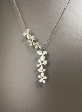 Vintage古着 Silver-plated flowers项链