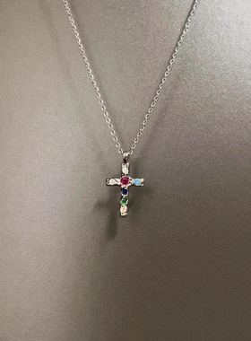 Vintage古着 Zircon cross项链