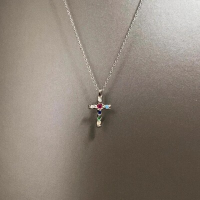 Vintage古着 Zircon cross项链