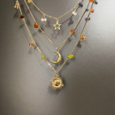 Vintage古着 Golden Sky Star Track项链