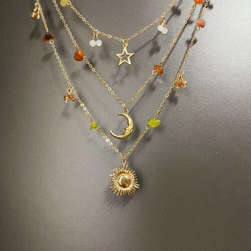 Vintage古着 Golden Sky Star Track项链