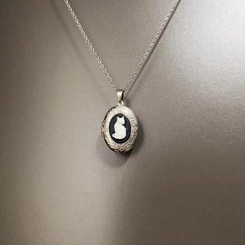 Vintage古着 Oval cat box项链
