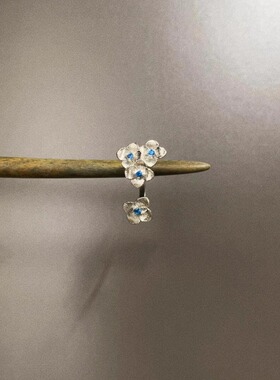 Vintage古着 Small fresh blue flowers戒指