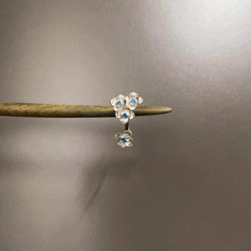 Vintage古着 Small fresh blue flowers戒指