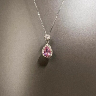 Vintage古着 Pink diamond flowers项链