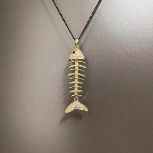 bones项链 fish Vintage古着 Colorful