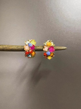 Vintage古着 Dopamine forest flowers耳饰