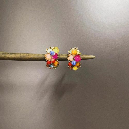 Vintage古着 Dopamine forest flowers耳饰