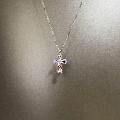 Vintage古着 Color square cross项链