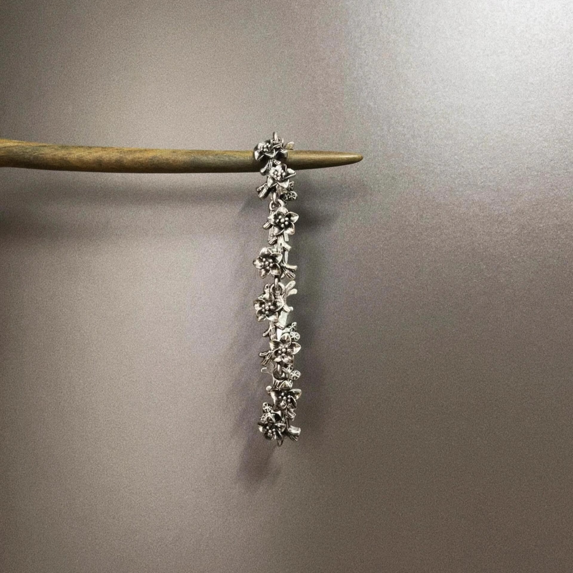 Vintage古着 Titanium silver stamen手链
