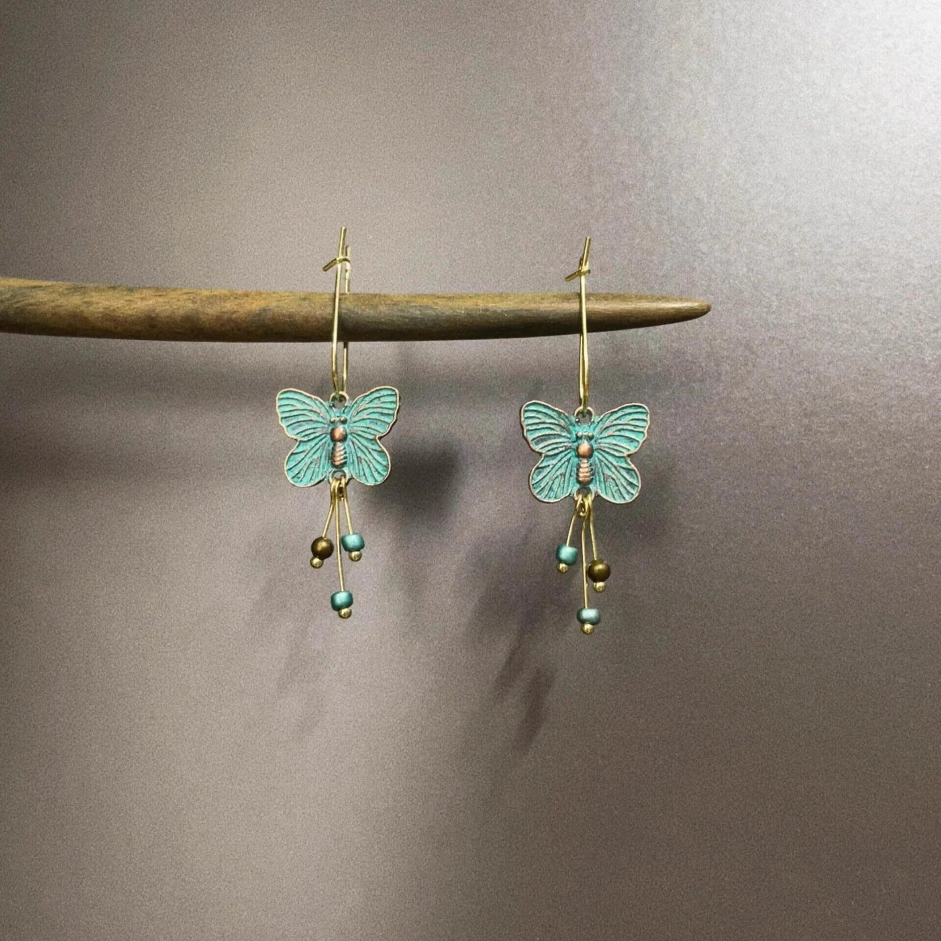 Vintage古着 Bohemian butterfly耳饰